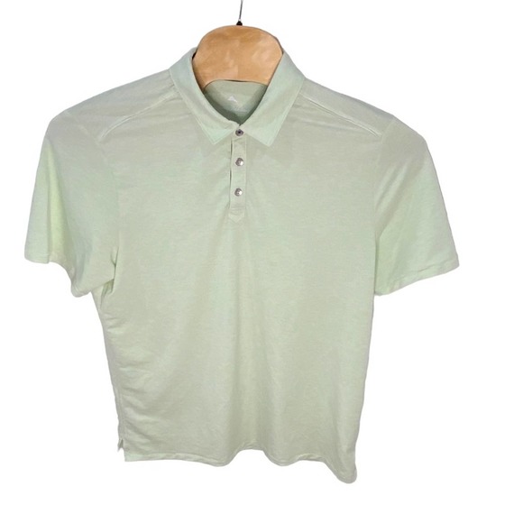 Tommy Bahama Men's Large Polo Short Sleeve Shirt Light Heather Green - Picture 3 of 15
